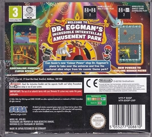 Sonic Colours - Nintendo DS (A Grade) (Genbrug)